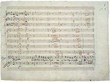 The autograph manuscript: The Magic Flute. Act I aria This portrait is enchantingly beautiful..., 