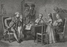 Occupations of the royal family in the Temple prison, 1876.  Creators: Hippolyte de la Charlerie, Jonnard.