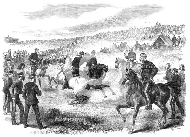 Tournament of the 17th Lancers in the camp at Shorncliffe, 1868. Creator: Unknown.
