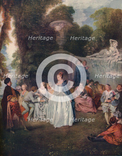 'A Fete Champetre', (Pastoral Gathering), 18th century, (1910). Artist: Jean-Antoine Watteau.