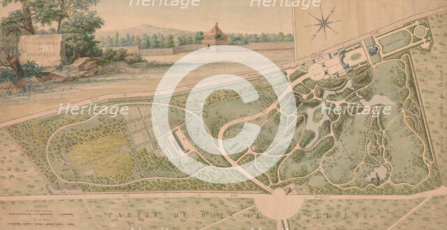 Plan for the Garden of the Château de Bagatelle, 1817. Creator: Pierre Lapie.