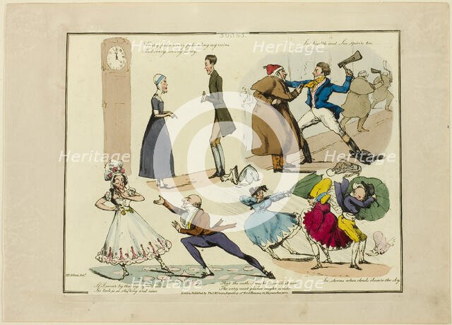 Plate from Illustrations to Popular Songs, 1822. Creator: Henry Thomas Alken.