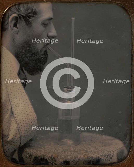 James Hyatt Inhaling Chlorine Gas, 1850-55. Creator: Peter Welling.