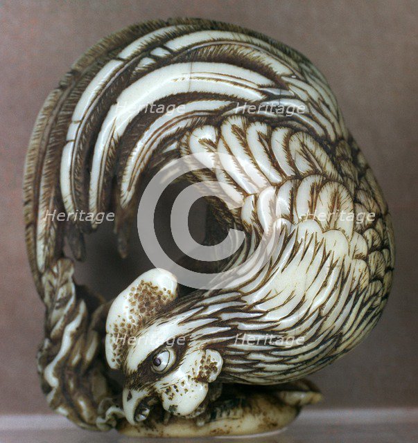 Japanese Netsuke of a cockerel, 19th century. Artist: Unknown