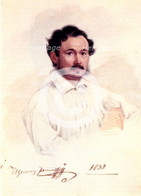 Portrait of Decembrist Duke Dmitry Shchepin-Rostovsky (1798-1858), 1839. Artist: Bestuzhev, Nikolai Alexandrovich (1791-1855)