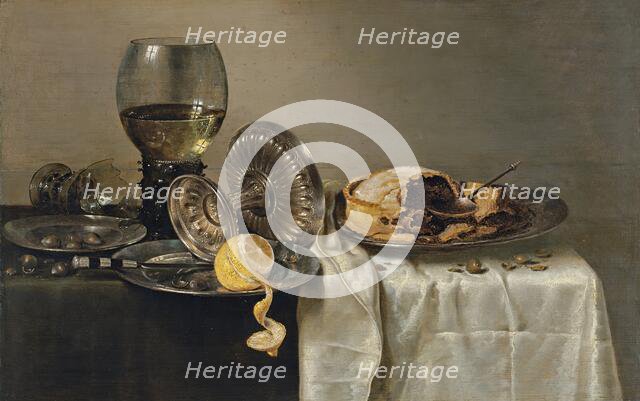 Still Life with Fruit Pie and various Objects, 1634. Creator: Willem Claesz. Heda.
