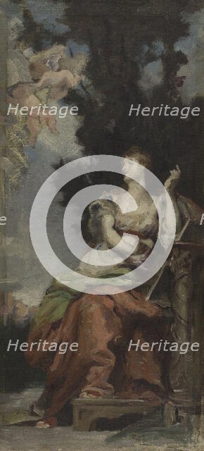 Sketch for the salon des Lettres in the Hôtel de Ville, Paris : History, between 1889 and 1891.  Creator: Eugène Romain Thirion.