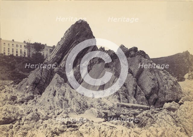 Goscar (God's Rock) and Croft Terrace, Tenby, Wales, 1870s. Creator: Francis Bedford.