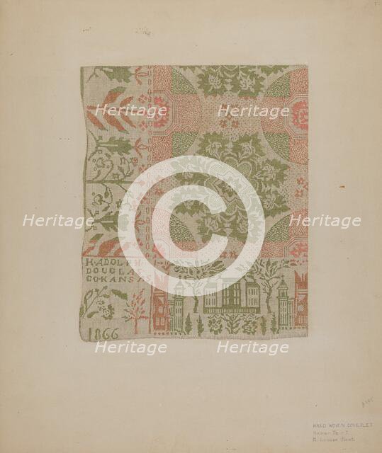 Handwoven Coverlet, c. 1939. Creator: M. Louise Kent.