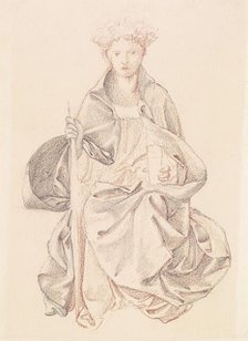 Drapery Study for Christ in Majesty, 1865-66. Creator: Sir Edward Coley Burne-Jones.