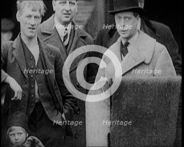 Prince Edward, Prince of Wales Inspecting Working Class Homes in the North of England, 1929. Creator: British Pathe Ltd.