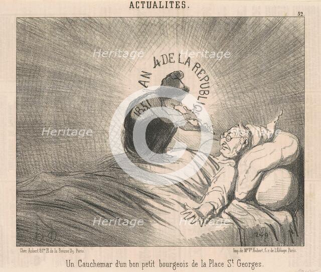 Un cauchemar d'un ...Bourgeois de la Place St. Georges, 19th century. Creator: Honore Daumier.