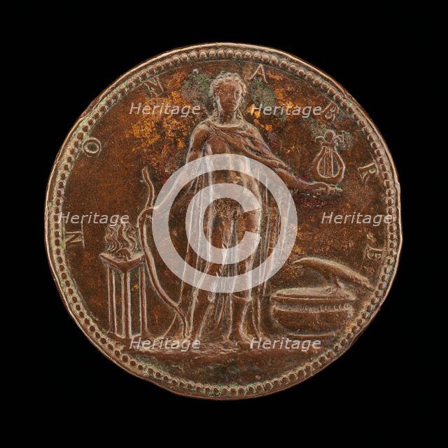 Apollo Holding a Bow and Lyre [reverse], 1577. Creator: Jacopo da Trezzo.