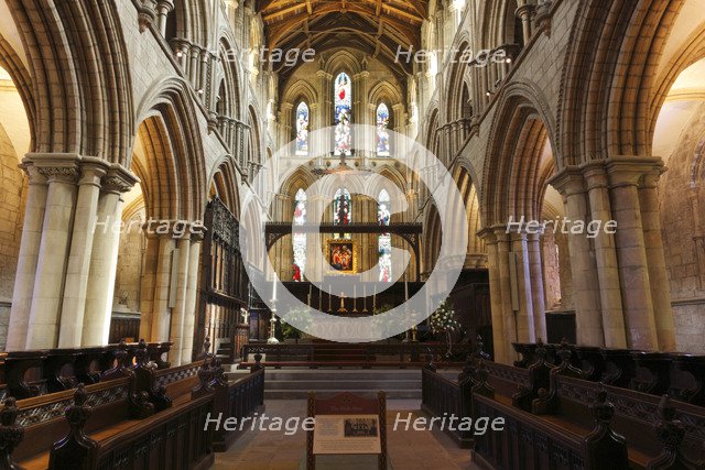 Interior of Hexham Abbey, Northumberland, 2010. Creator: Peter Thompson.