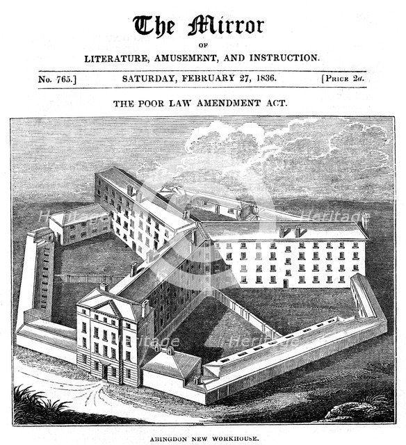 Abingdon Workhouse, Oxfordshire, built for the Abingdon Union, 1836. Artist: Unknown