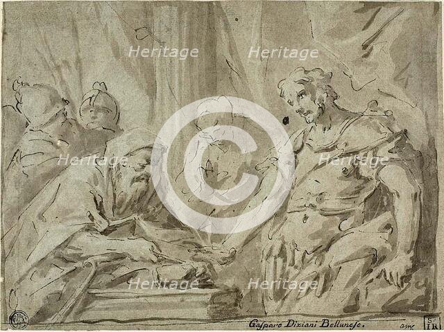 David Receiving the Hallowed Bread from Alchimelek, 1725/34. Creator: Gaspare Diziani.