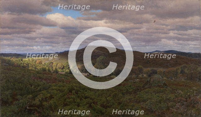 Heath landscape from Halland Cloudy September day, 1883. Creator: Niels Skovgaard.