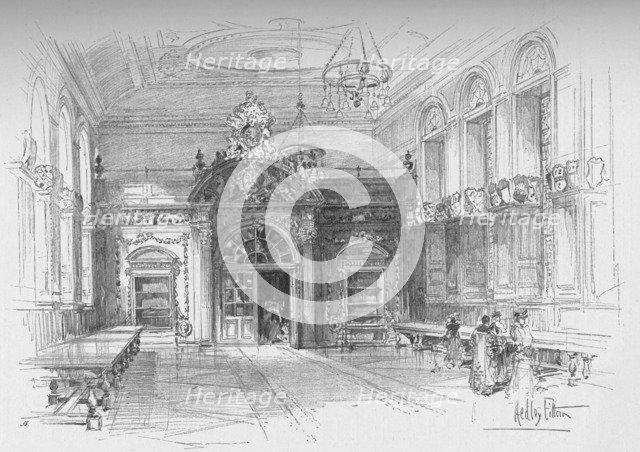 Interior of Stationers' Hall, City of London, c1910 (1911). Artist: Hedley Hilton.