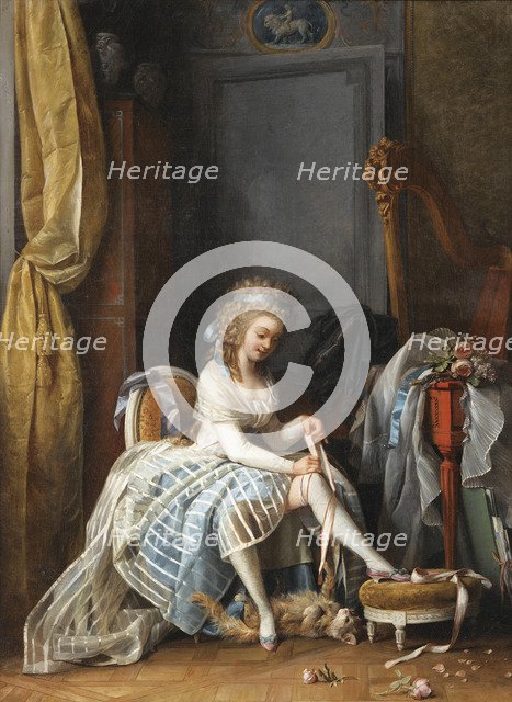 Woman at Her Toilette. Artist: Lafrensen, Niclas (1737-1807)