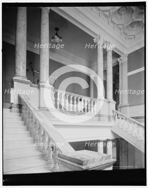 South stairway, second floor, Wayne County Building, Detroit, (1902?). Creator: Unknown.