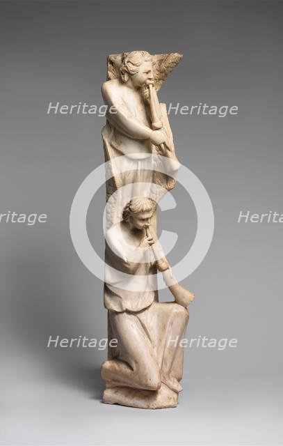 Pilaster of Angels Sounding Trumpets from the Parapet of a Pulpit, Central Italian, 1302-10. Creator: Unknown.