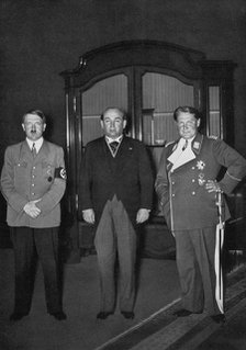 Hungarian Prime Minister Gyula Gömbös visiting the Chancellery, Berlin, Germany, 1936. Artist: Unknown