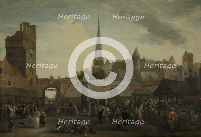 The Fish Market of Antwerp, 1695. Creator: Hendrick van Minderhout.