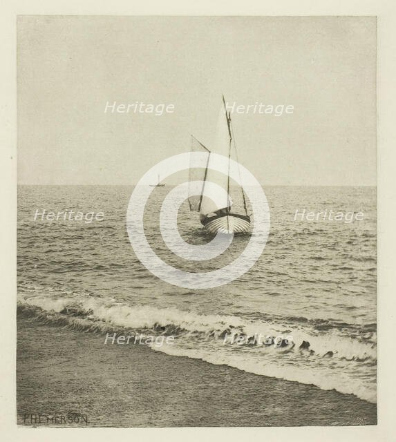A Suffolk Shrimper "Coming Ashore", c. 1883/87, printed 1888. Creator: Peter Henry Emerson.
