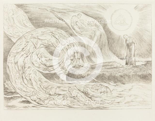 The Circle of the Lustful: Paolo and Francesca, 1827. Creator: William Blake.