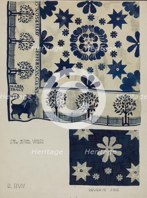 Coverlet, 1936. Creator: Roberta Elvis.