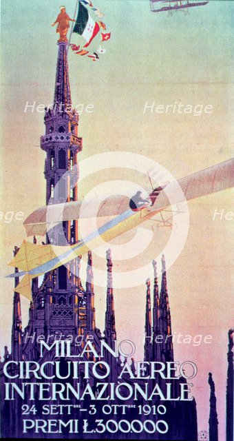 Circuito Aereo Internazionale de Milano', September 24 to October 3, 1910, the aircraft is an Ant…