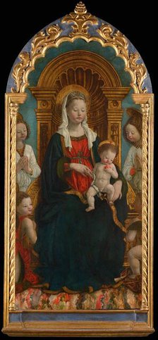 Madonna and Child Enthroned with Four Angels, 1475-1480. Creator: Spanzotti, Giovanni Martino (ca 1455-ca 1528).