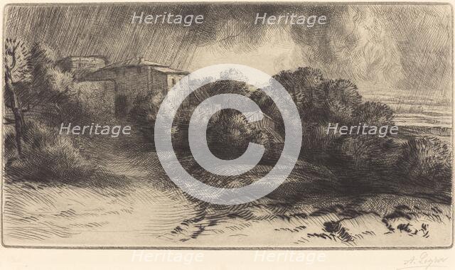 La Ferme de Brieux (Effect d'orage) (Farm at Brieux in a Storm). Creator: Alphonse Legros.