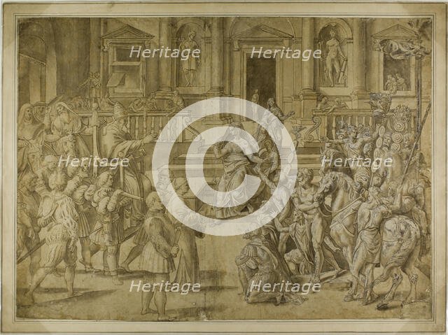 Pope Sylvester Blessing the Emperor Constantine, n.d. Creator: Unknown.