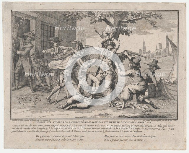 Va de Bon Coeur; Dédié aux Milords de l'Amirauté Anglaise par un Membre de Congrès América..., 1778. Creator: Richard Purcell.