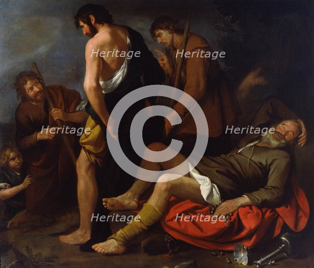 Drunkenness of Noah, 1630-1640. Artist: De Ferrari, Giovanni Andrea (1598-1669)