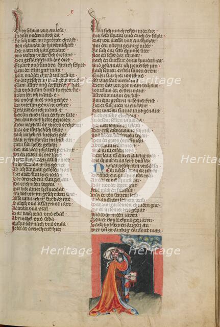 Jonicus, the First Astronomer; Weltchronik, about 1400-1410. Creator: Unknown.