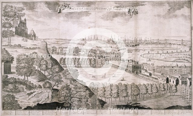 View from Greenwich Park, London, 1723. Artist: Sutton Nicholls