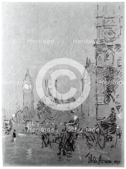 London, Evening, 1897. Creator: Frederick Childe Hassam.