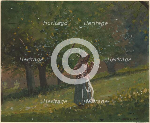 Girl with Hay Rake, 1878. Creator: Winslow Homer.