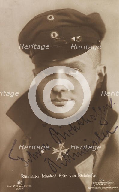 Portrait of Manfred von Richthofen (1892-1918) , 1918. Creator: Photo studio C. J. Dühren, Berlin  .