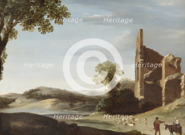 'Landscape with Classical Ruins and Figures', c1630. Artist: Bartholomeus Breenbergh.