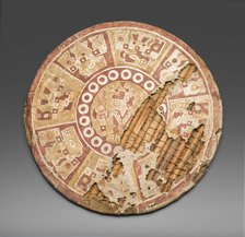 Shield Painted with Abstract Figures, A.D. 100/600. Creator: Unknown.