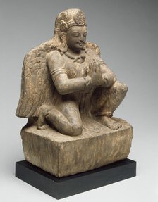 God Vishnu's Mount, Garuda, Kneeling with Hands in Gesture of Adoration (Anjalimudra), 14th century. Creator: Unknown.