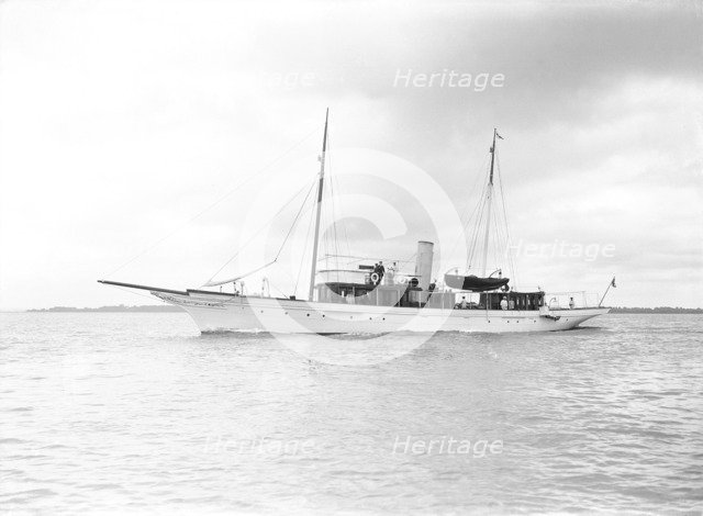 The steam yacht 'Cecilia' under way, 1912. Creator: Kirk & Sons of Cowes.