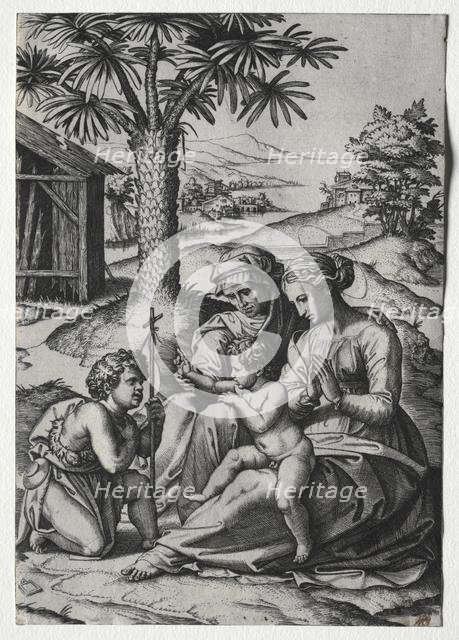 Madonna of the Palm Tree. Creator: Marcantonio Raimondi (Italian, 1470/82-1527/34).
