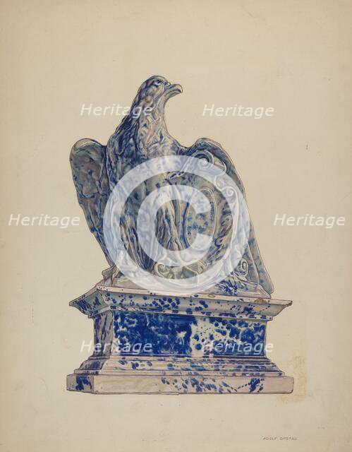 Potpourri Jar: Eagle, c. 1941. Creator: Adolph Opstad.