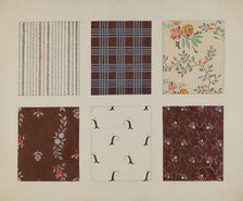 Materials from Quilt, c. 1937. Creator: Dorothy Posten.