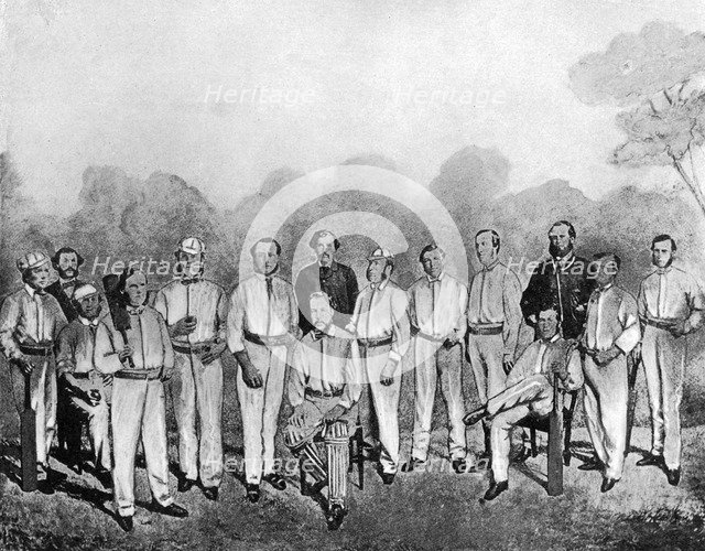The first English cricket team to visit Australia, 1861-1862 (1912). Artist: Unknown