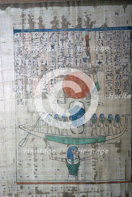 Image of the Egyptian creative myth from the Papyrus of Anhai. Artist: Unknown
